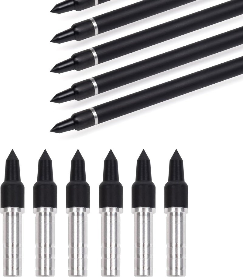 Yls 12 Pack Archery Arrow Aluminum Inserts for ID 6.2mm / 7.62mm Carbon Arrows, Crossbow Arrow Tips Inserts Fit Compound Bow Recurve Bow Inserts for 100 Grain Field Points Arrowheads - Image 1